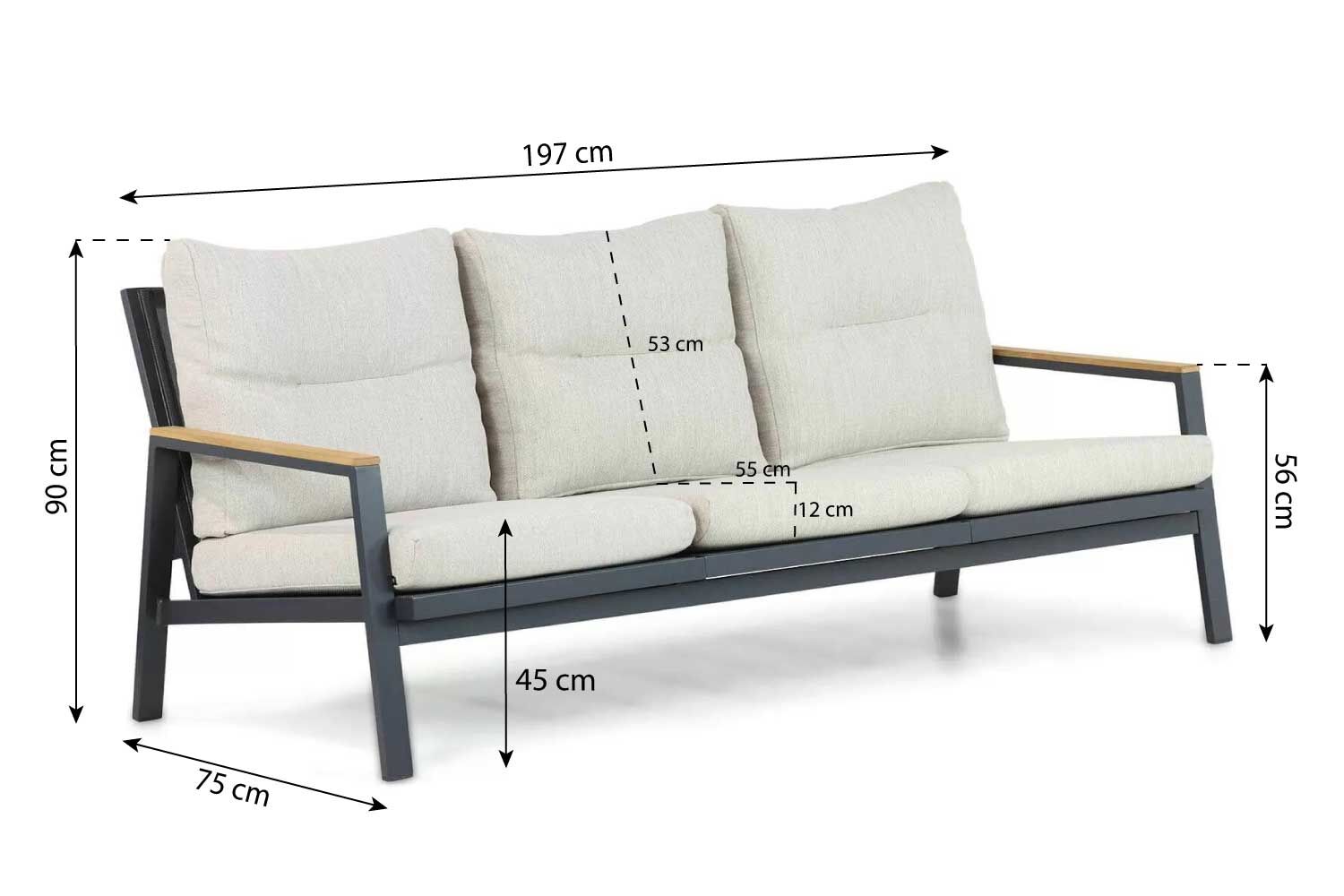 Hartman Lino Stoel Bank Loungeset 3 Delig