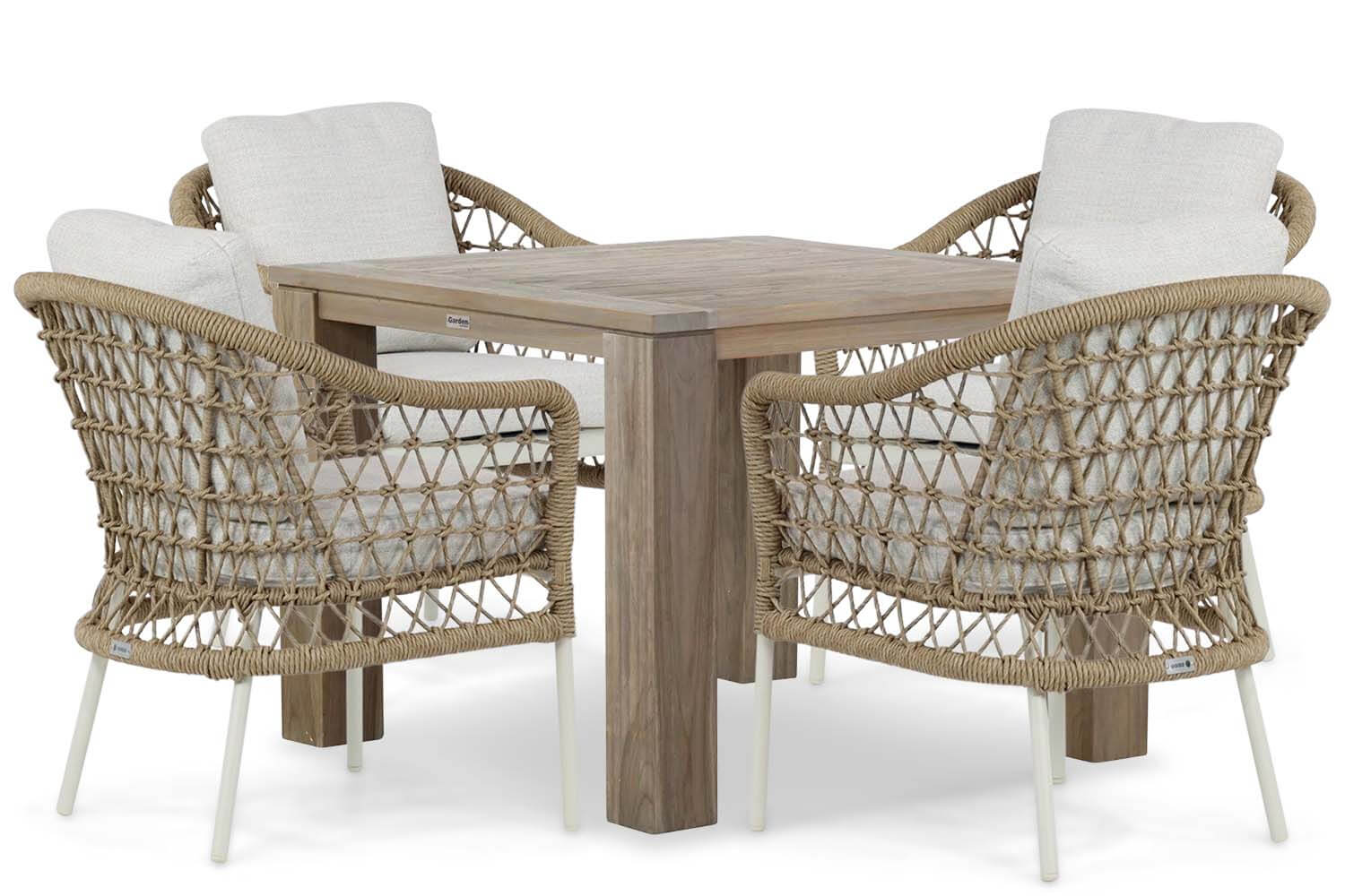 Coco Bali/Brighton 100 cm dining tuinset 5-delig