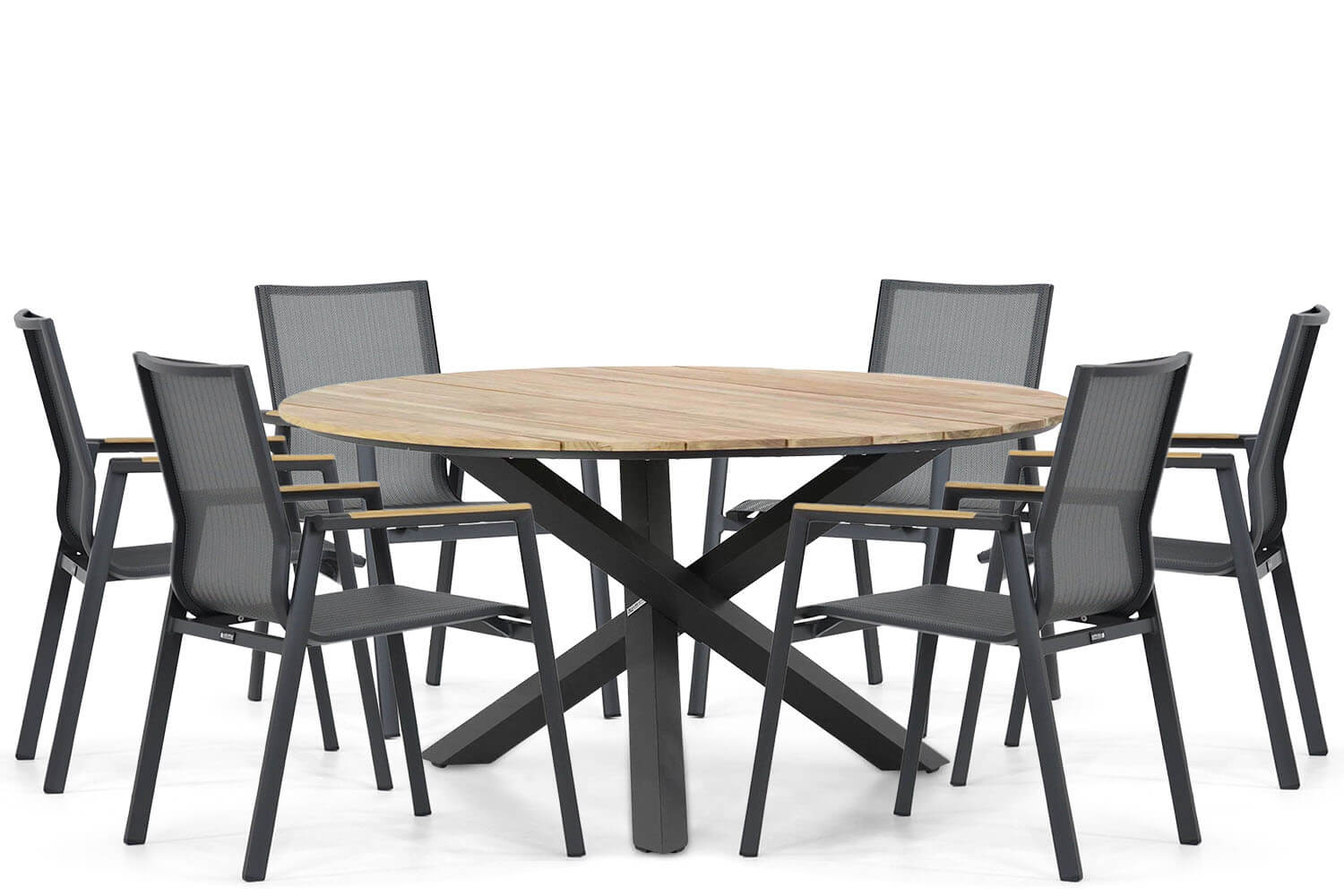 Lifestyle Garden Furniture Lifestyle Fiora/Fabriano 150 cm dining tuinset 7-delig
