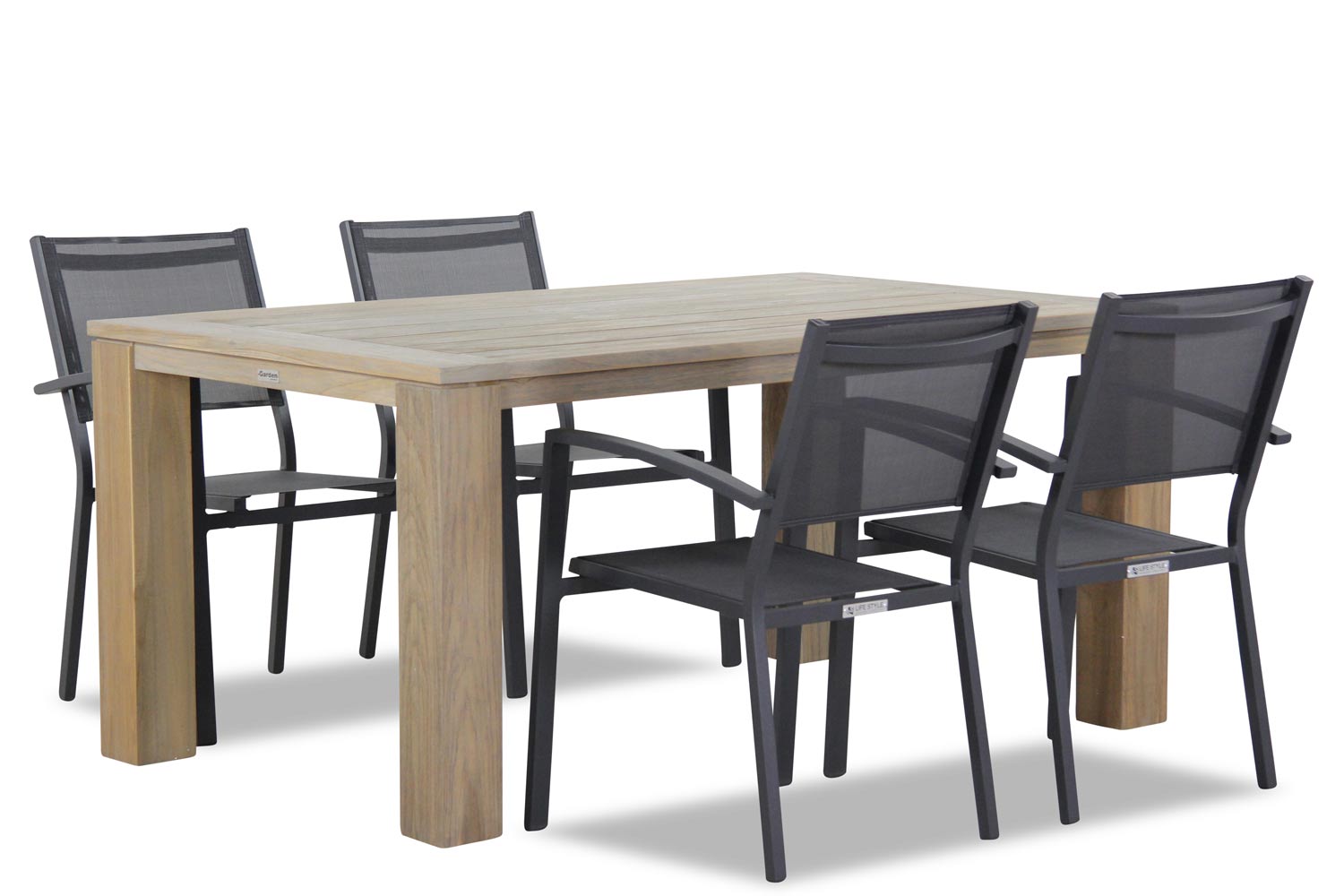 Lifestyle Amarilla/Brighton 165 cm dining tuinset 5-delig stapelbaar