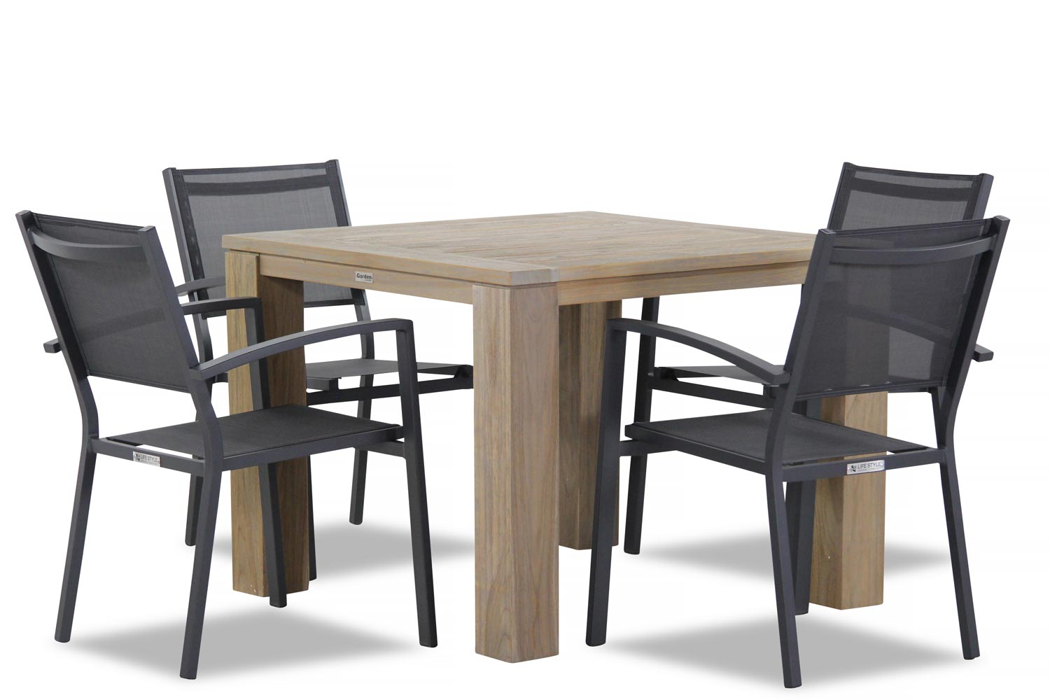 Lifestyle Amarilla/Brighton 100 cm dining tuinset 5-delig stapelbaar