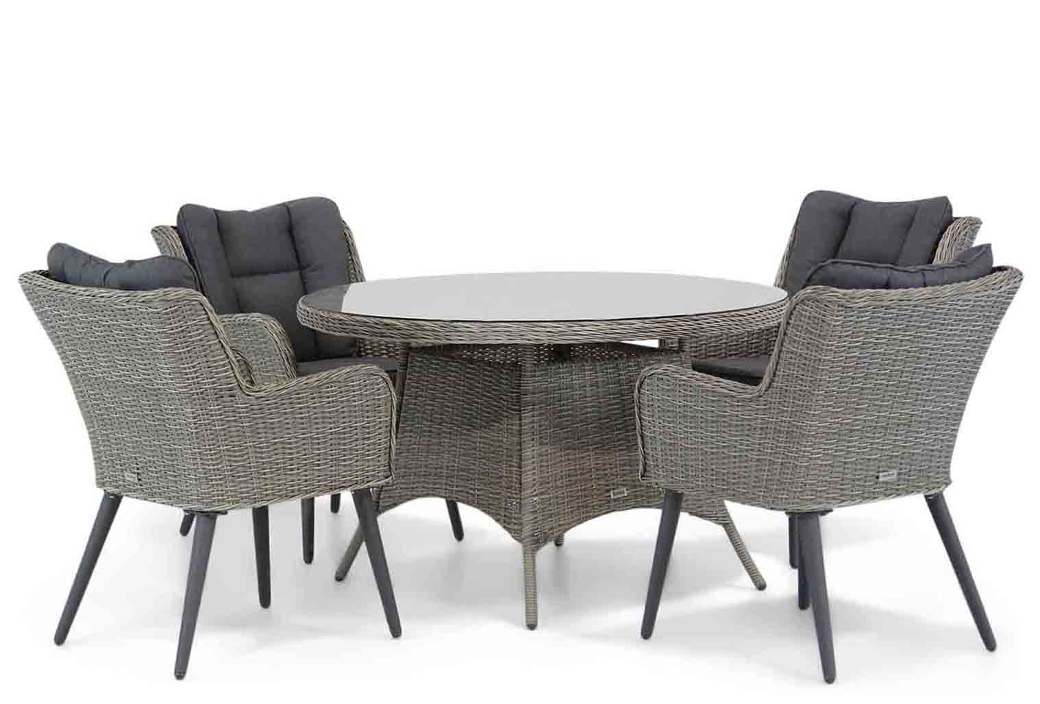 Garden Collections Boston/Aberdeen 120 cm rond dining tuinset 5-delig