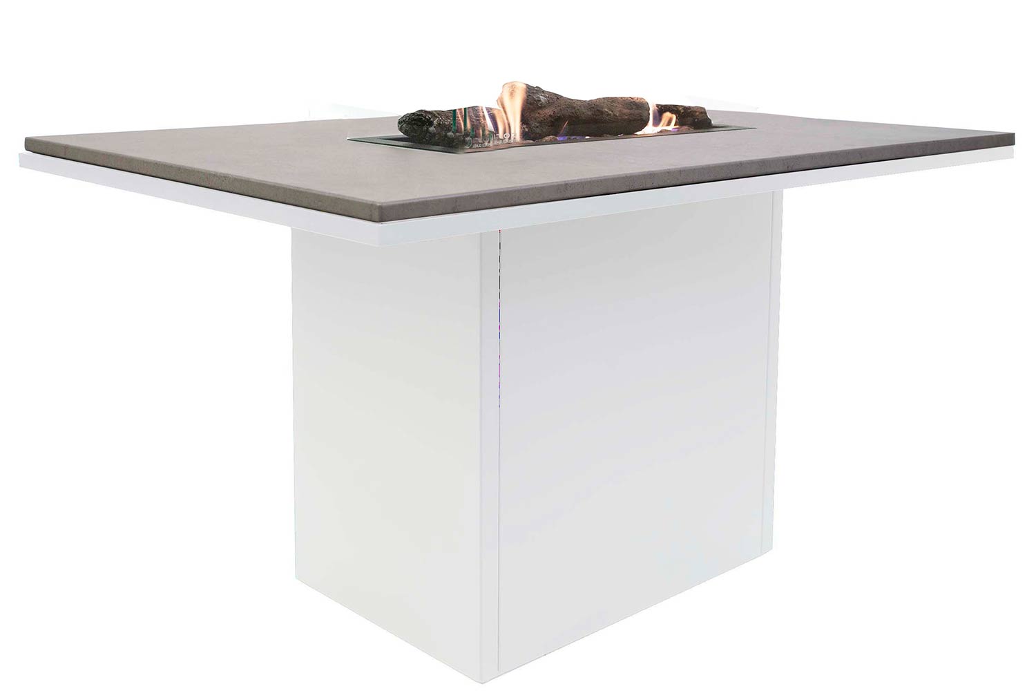 Cosiloft relax vuurtafel wit met aluminium blad 120x80x70cm