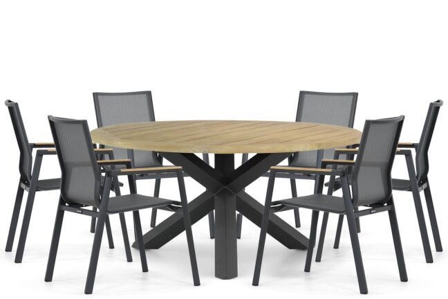 Lifestyle Fiora/Rockville 160 cm dining tuinset 7-delig