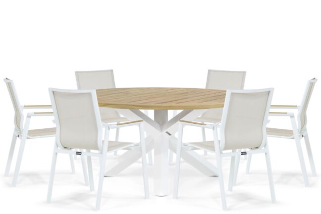 Lifestyle Fiora/Wellington 160 cm dining tuinset 7-delig