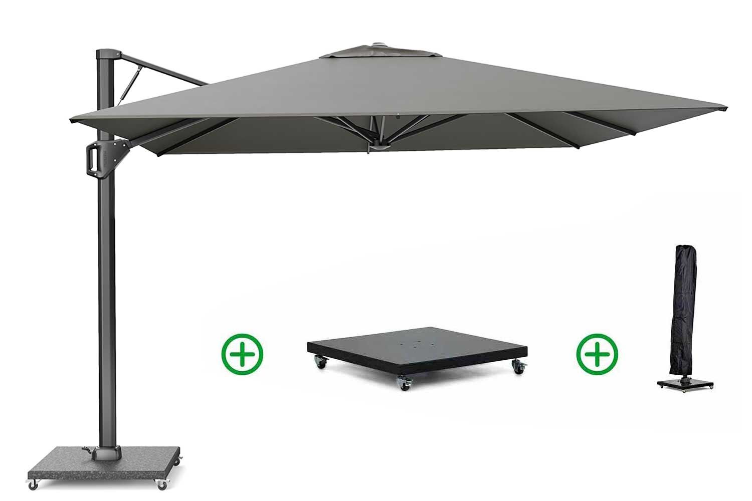 Platinum Beaufort premium zweefparasol 3.2x3.2m (incl. voet en hoes)