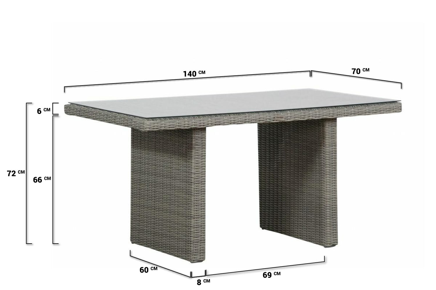Collections Wilson lounge/dining 140 70 cm - Tuinmeubelshop.nl