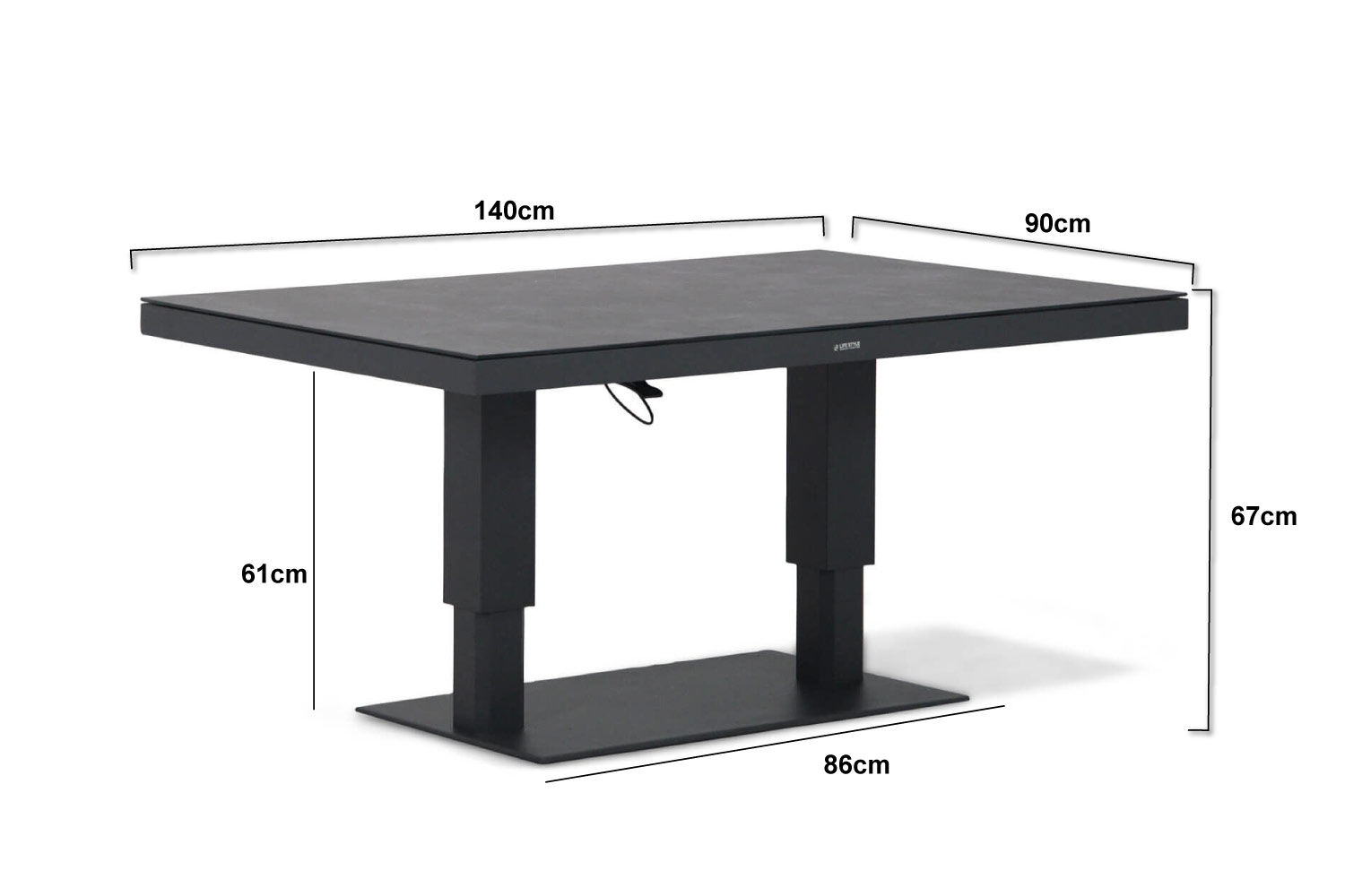 inzet Bad Onderscheppen Lifestyle Versatile in hoogte verstelbare tafel 140x80cm