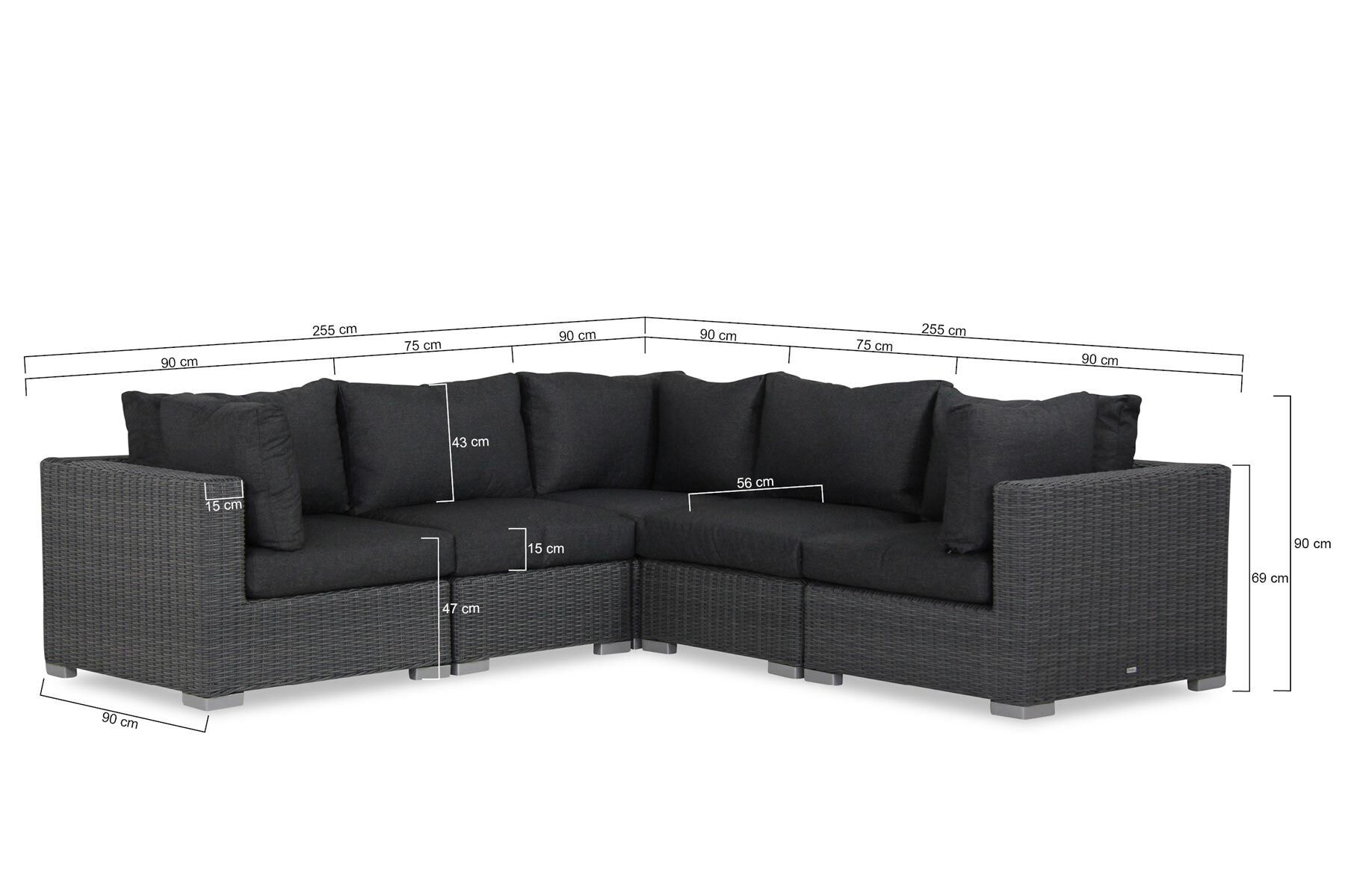 Garden Collections Toronto hoek loungeset 5-delig