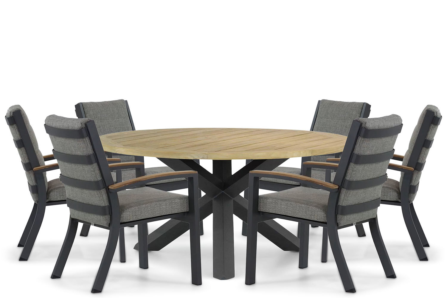 Osmen Midura/Rockville 160 cm dining tuinset 7-delig