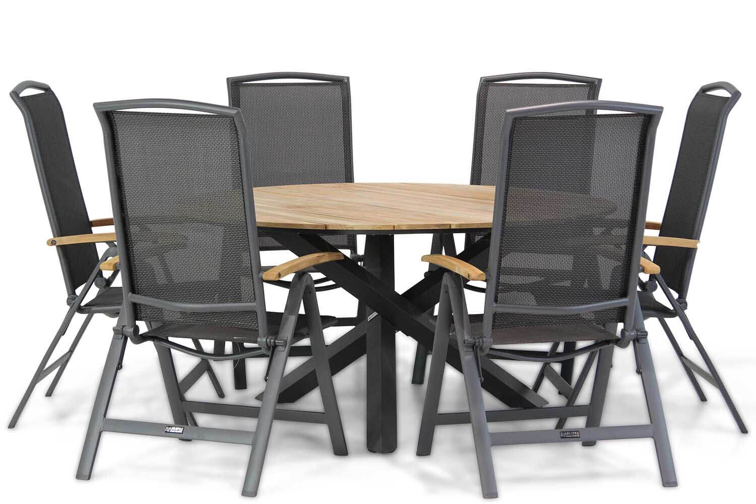 Uitscheiden Napier streng Lifestyle Rosello/Fabriano 150 cm dining tuinset 7-delig - Tuinmeubelshop.nl