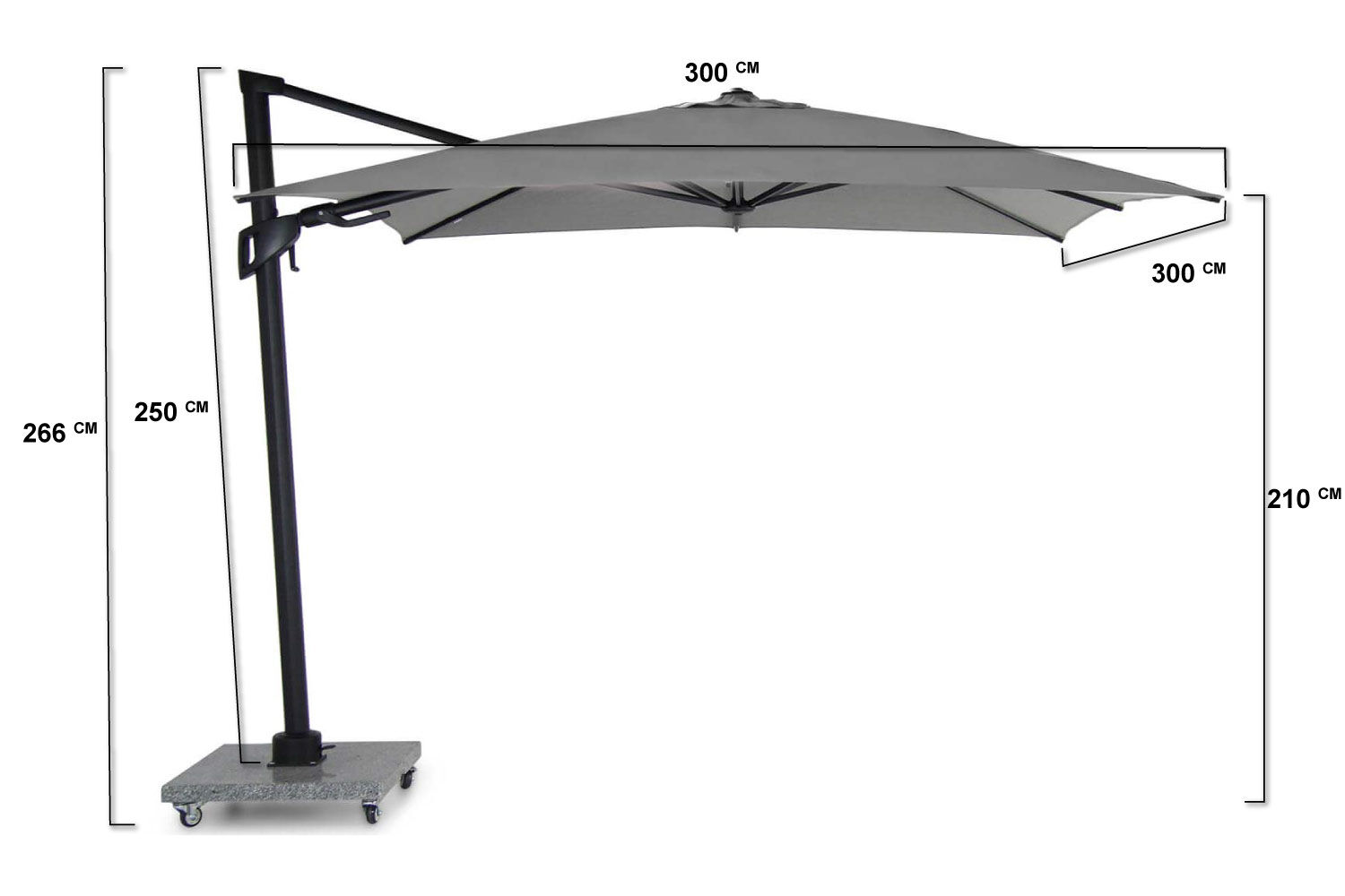 Alternatief voorstel wastafel ambitie Santika Belize Deluxe parasol 300x300 antraciet frame/ mid grey