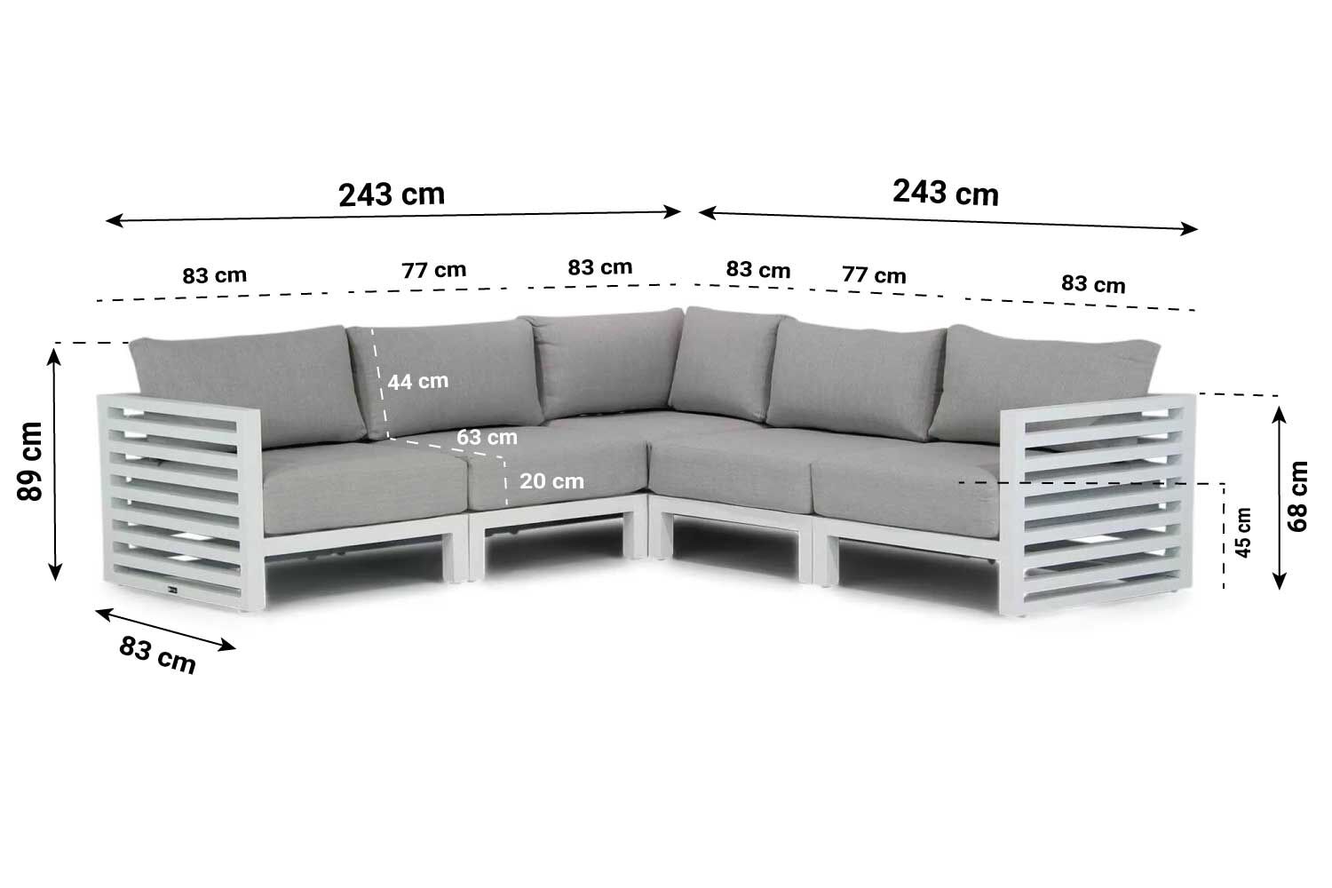 Santika Jaya hoek loungeset 6-delig