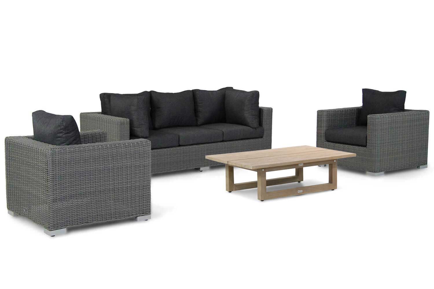 Garden Collections Toronto/Manchester 120 cm stoel-bank loungeset 4-delig