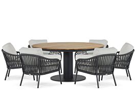 Coco Puerto/Salerno 160 cm dining tuinset laag 7-delig