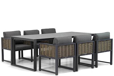 Santika Salviano/Zaga 220 cm  dining tuinset 7-delig