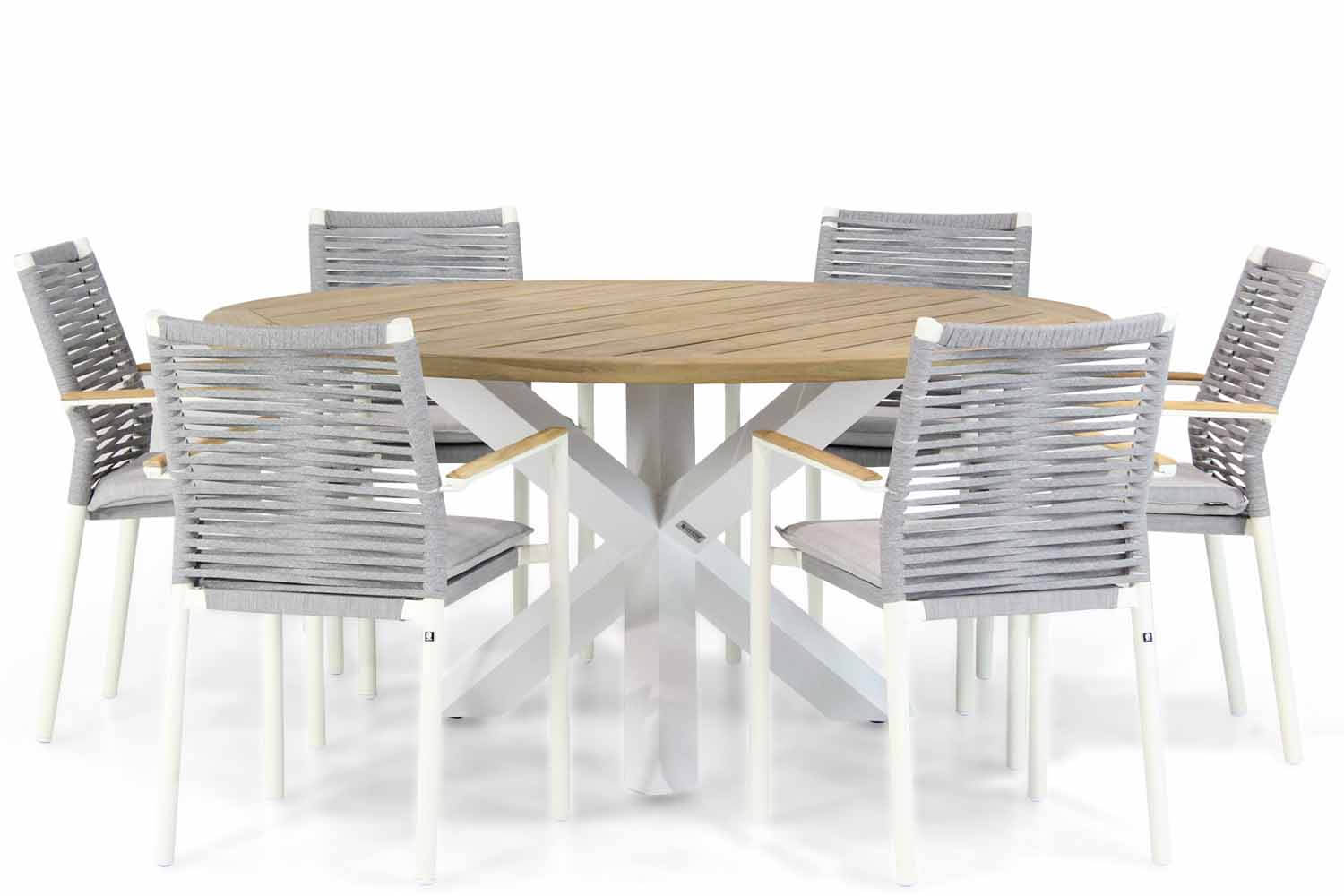 Santika Giovane/Wellington 160 cm dining tuinset 7-delig