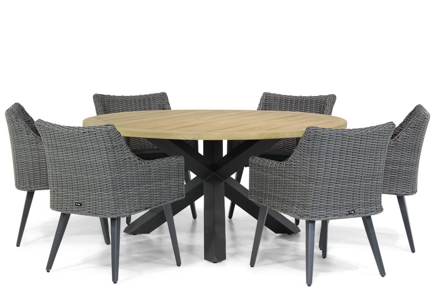 Garden Collections Milton/Rockville 160 cm rond dining tuinset 7-delig