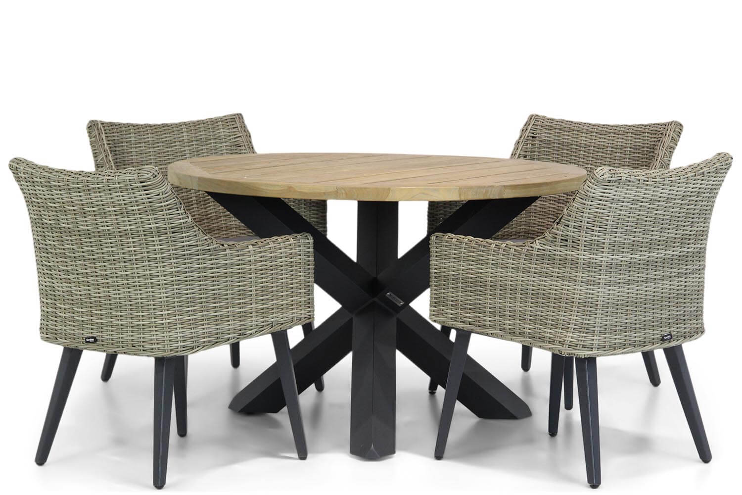 Garden Collections Milton/Rockville 120 cm rond dining tuinset 5-delig