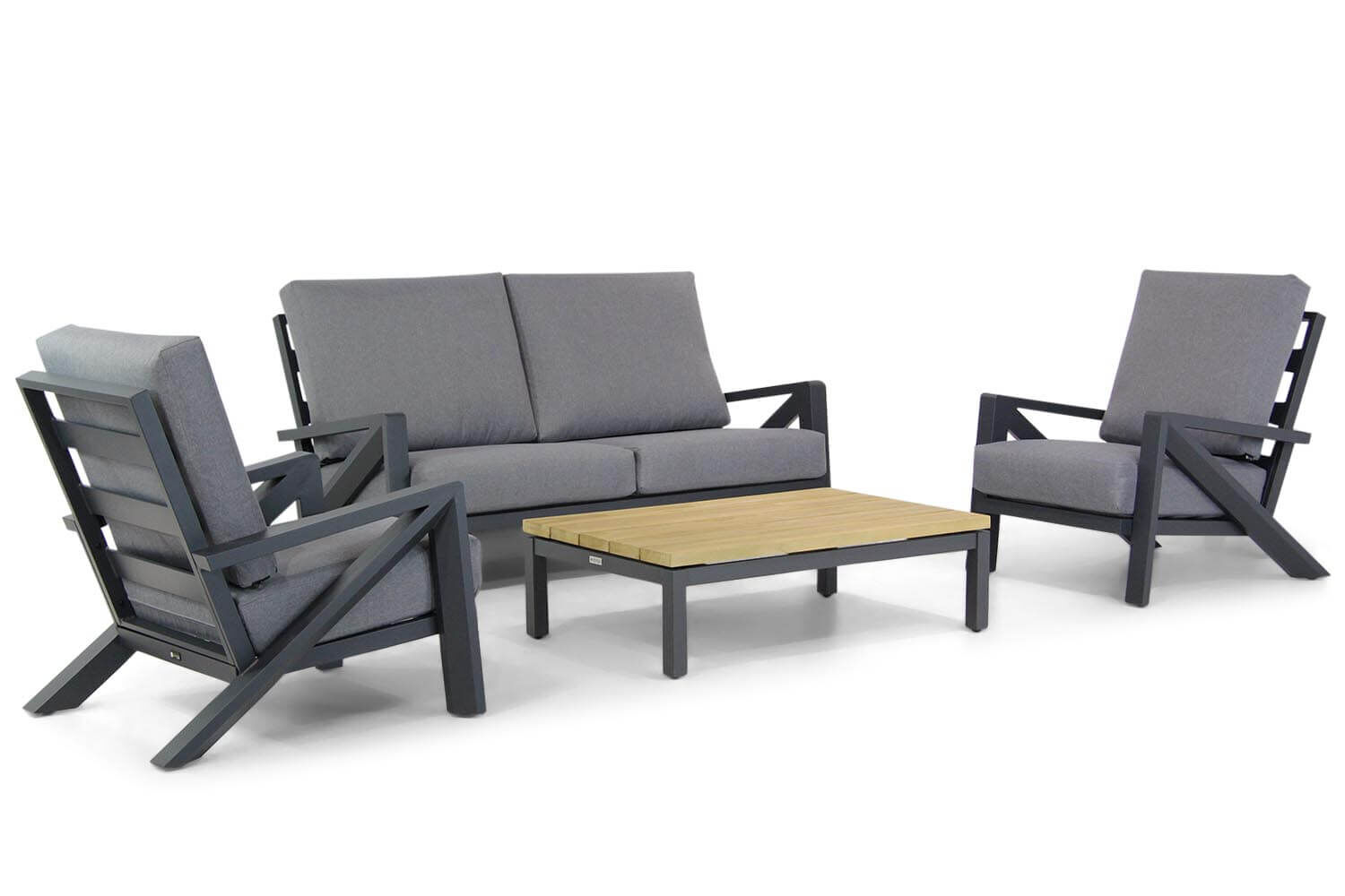Santika Furniture Santika Cinta/Riviera 120 cm stoel-bank loungeset 4-delig - Quick Dry Foam