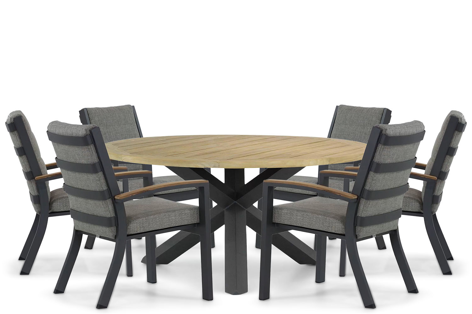 Osmen Midura/Rockville 160 cm dining tuinset 7-delig