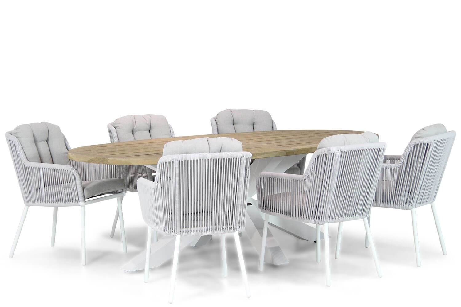 Santika Furniture Santika Tendenza/Bradford 240 cm ovaal dining tuinset 7-delig