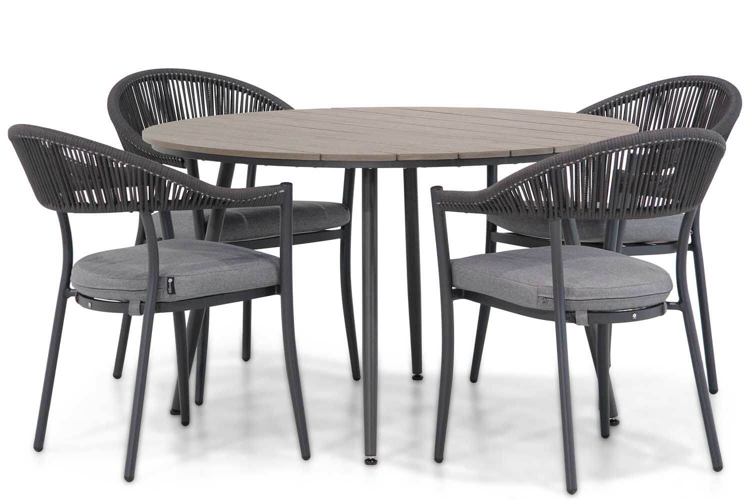 Santika Vivian/Matale 125 cm rond dining tuinset 5-delig