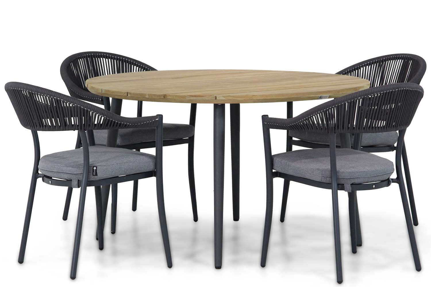 Santika Vivian/Montana 130 cm rond dining tuinset 5-delig