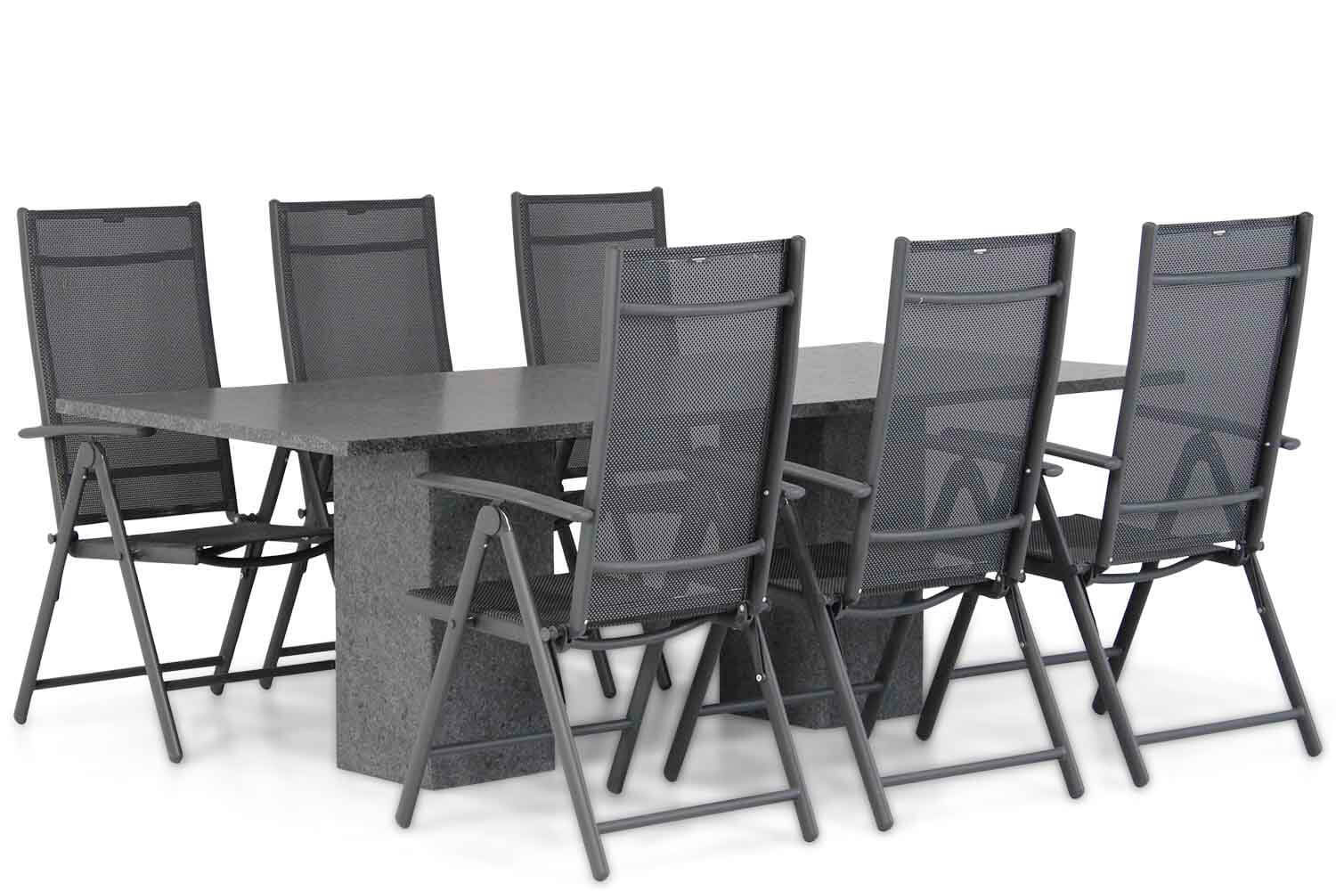 Domani Sortino/Graniet 220 cm dining tuinset 7-delig