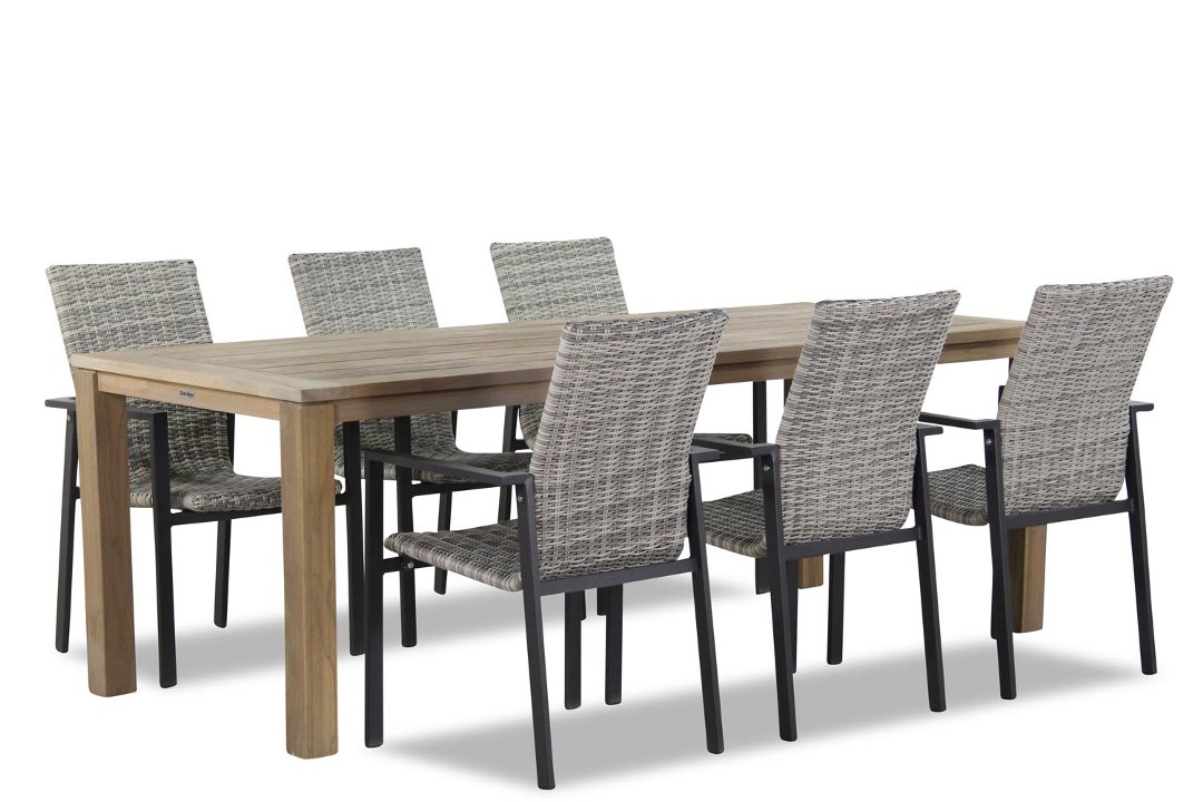 Lifestyle Upton/Bristol 220 cm dining tuinset 7-delig stapelbaar